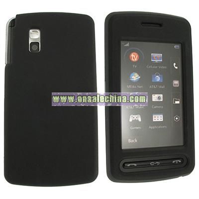 Black Clip-on Rubber-coated Case for LG VU CU915 / CU920