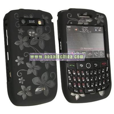 Rubber Coated Case for Blackberry Curve 8900 Black Hawaii