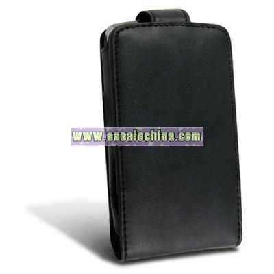Black Leather Belt Clip Case for Blackberry Curve 8900