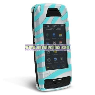 Turquoise/ White Rubber Coated Case for LG VX10000 Voyager