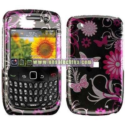 Blackberry Curve 8520 Pink Butterfly Design Case