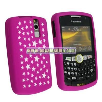 Pink/ White Star Silicone Case for Blackberry Curve 8350i