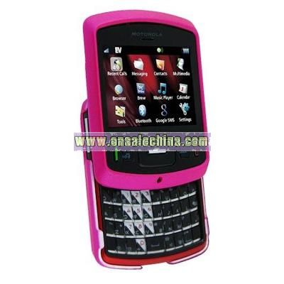 Hot Pink Clip-on Rubber Coated Case for Motorola Hint QA30
