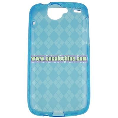 Nexus One Thin Plastic Skin Case-Blue Checkers