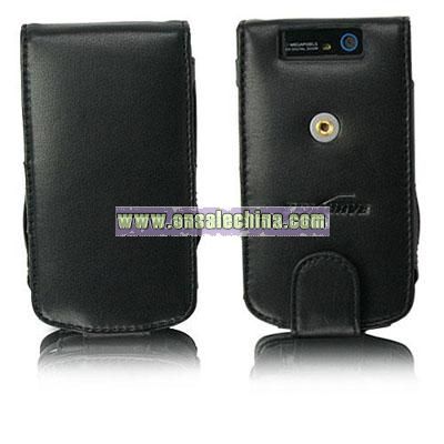 Designio Leather Case Vertical Flip Cover for Motorola Q11