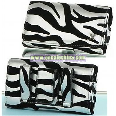 Zebra Leather Holster Case Phone Cover for LG eXpo GW820
