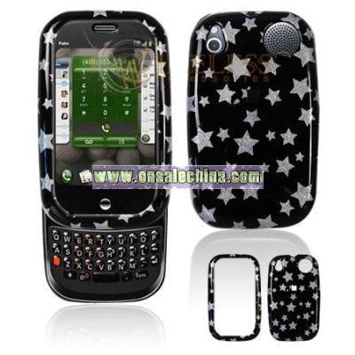 Palm PRE Cell Phone Black/Silver Stars Design Protective Case Faceplate Cover