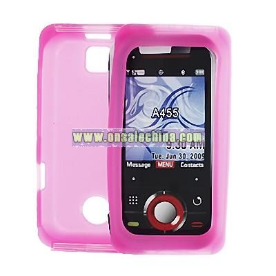 Motorola Rival A455 Clear Hot Pink Silicone Skin Mobile Case