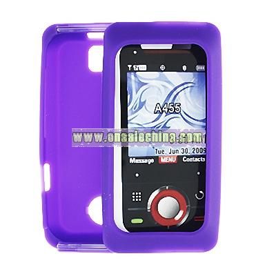 Motorola Rival A455 Solid Purple Silicone Skin Mobile Case