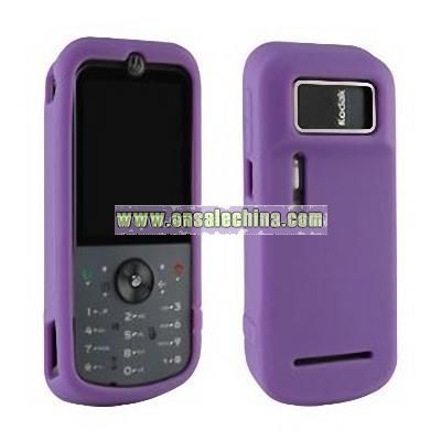 Purple Silicone Gel Skin Cover for Motorola ZN5 MOTOZINE