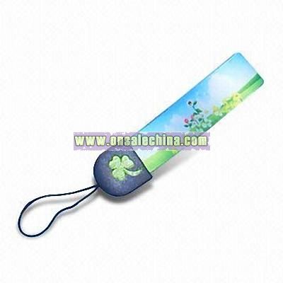 Short Mobile Phone Strap with Heat-transfer Logo Printing