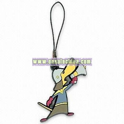 Mobile Phone Strap with Soft PVC Pendant