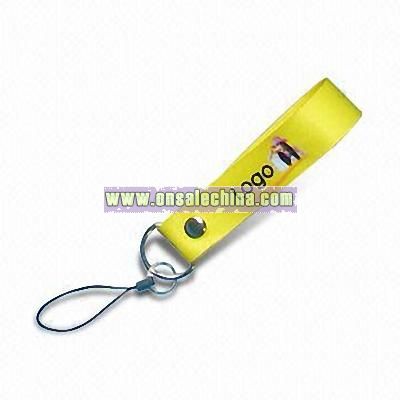 Polyester Cell Phone Strap with D-shaped Keyring