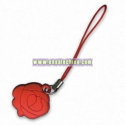 Soft PVC Cell Phone Strap with Screen Wiper and Cleaner