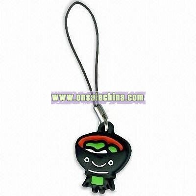 Promotional Mobile Phone Strap with Rubber Pendant