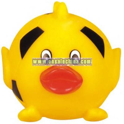 Soccer ball shape duck - Hard rubber animal shape bank