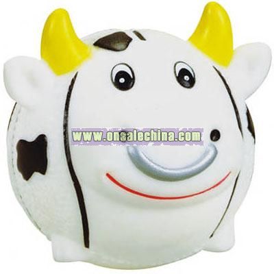 Basketball shape bull with black accents - Hard rubber animal shape bank