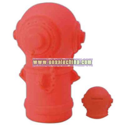Rubber fire hydrant shaped coin bank toy