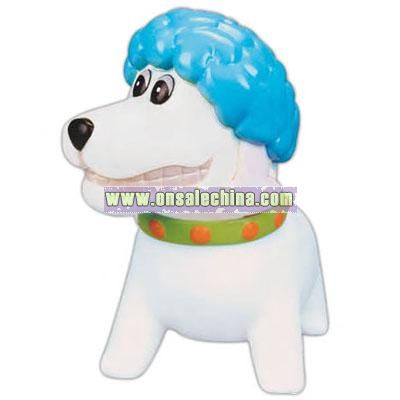 Rubber French poodle dog bank