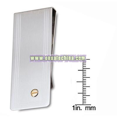 Stainless Steel and 14k Gold Money Clip