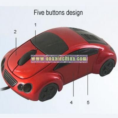 Red Car Optical Mouse