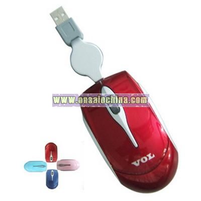 Red Retractable Mouse