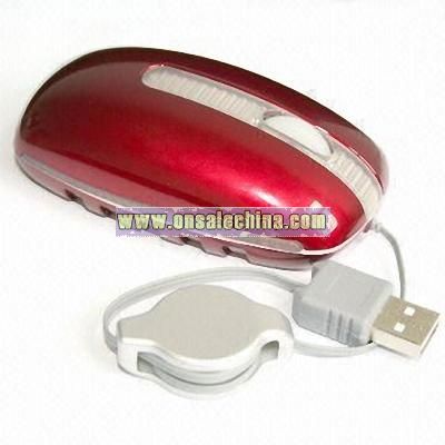 3D Optical Mouse With USB Retractable Cable