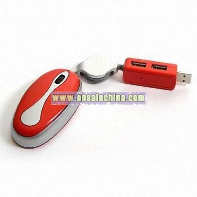 3D Mini Optical Mouse with USB Hub