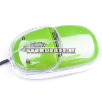 Transparent Wired Mini 3D Optical Mouse