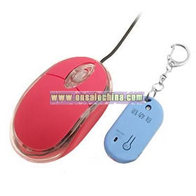 Crystal Red USB Computer Auto Lock / Unlock Optical Mouse With Wireless Key