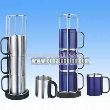 Stainless Steel Coffee Mug Set