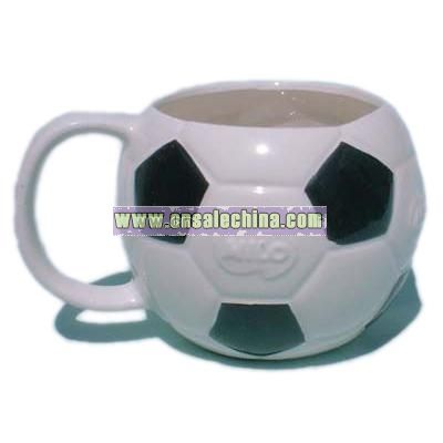 Hand Crafted Ceramic Mug Soccer Football shape