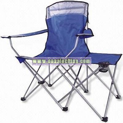 Camping Chair with Side Table and PE Coating