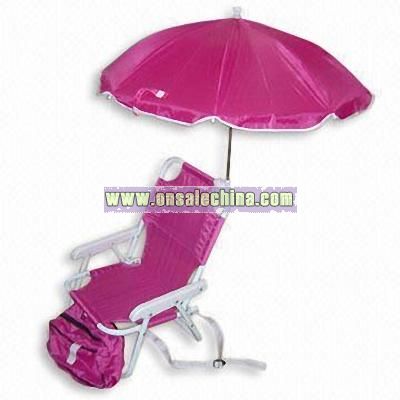 Children Low Seat Folding Chair with Cooler Bag and Nylon Umbrella