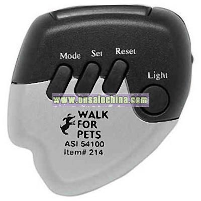 digital pedometer with red LED light and top view display