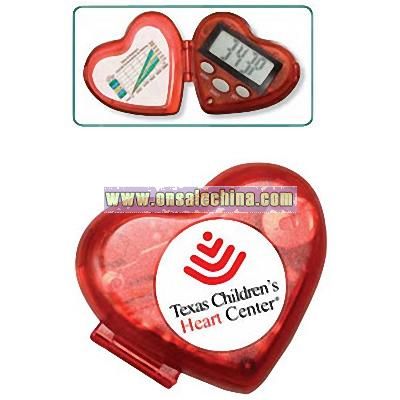 Heart pedometer with clock