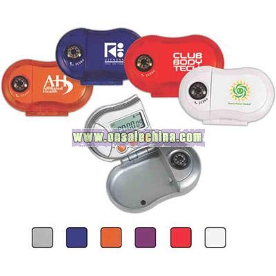 Pedometer with compass and stop watch