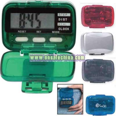 Multi function pedometer with clock