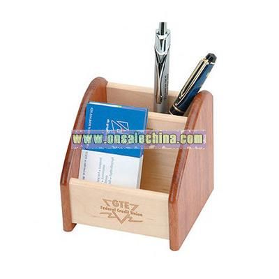 Solid rosewood two tone combination pen cup