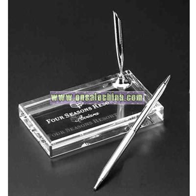 Optic crystal pen holder