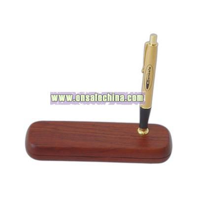 Wood pen box with pen holder funnel