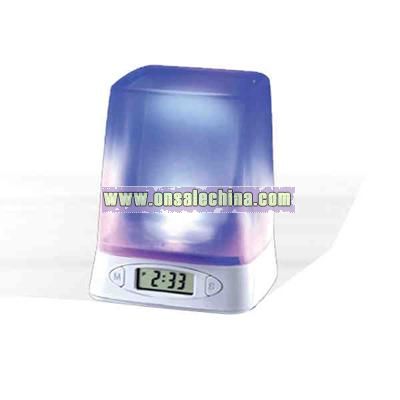 Pen holder with clock alarm integer hour sound and night light
