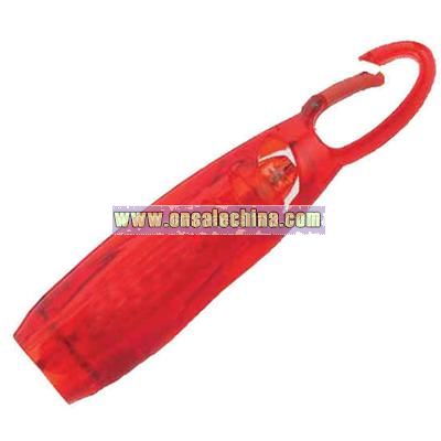 Red pen with a red LED light and a Carabiner