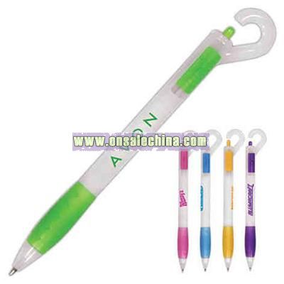 Clip pen with carabiner clip