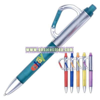 Frosted carabiner pen
