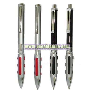 Metal Ball Pens with Comfortable Silicon Grip and Twist or Click Action
