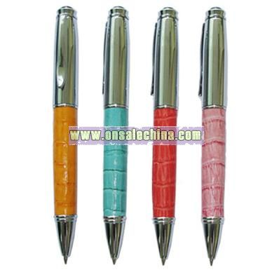 Leather Ball Pens with Twist Action