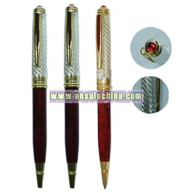 Metal Ball Pens with Twist Action and Crystal Design