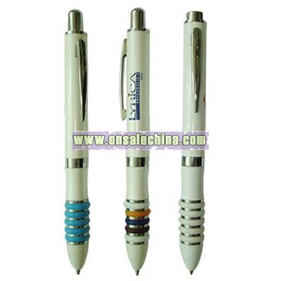 Metal Ball Pen with Five Rubber Ring Grip