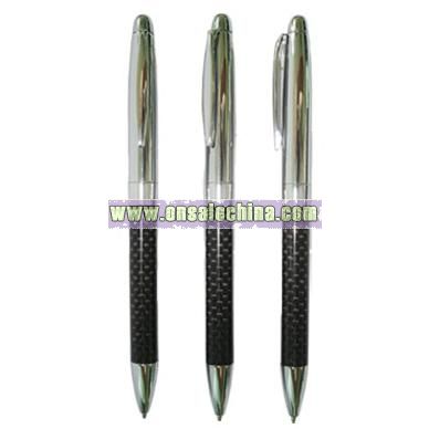 Ballpens with Chrome Parts and Brass/Carbon Fiber Pen Barrel